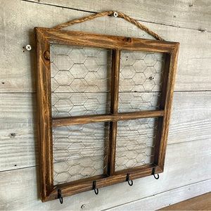 Rustic Chicken Wire Frame W Hooks Jewelry …